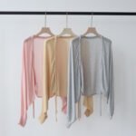 Spring Summer Lyocell Tencel Knit Cardigan For Women Elegant Twist Design Buttonless Sunscreen Outerwear