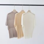 New Arrival Women Spring Summer Lyocell Tencel Knit Top Elegant Half High Neck Raglan Mid Sleeve Fashion Ladies T Shirt - Image 4