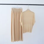 New Arrival Women Spring Summer Lyocell Tencel Knit Top Elegant Half High Neck Raglan Mid Sleeve Fashion Ladies T Shirt - Image 5