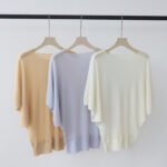 Women's Korean Style Ribbed Knit Short Sleeve Top, Loose Slouchy Candy Color Casual Summer T-Shirt - Image 2