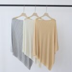 Summer New Arrival Women One Shoulder Neck Irregular Knit Top, Tencel Lyocell Cape Style Designer Blouse