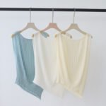 Summer New Women Crew Neck Sleeveless Knit Top, Tencel Lyocell Slim Fit T-Shirt with Irregular Hem - 画像 (2)