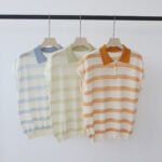 Premium Lyocell Tencel Polo Knit Tee | Slim Women Summer Top - Ảnh 2