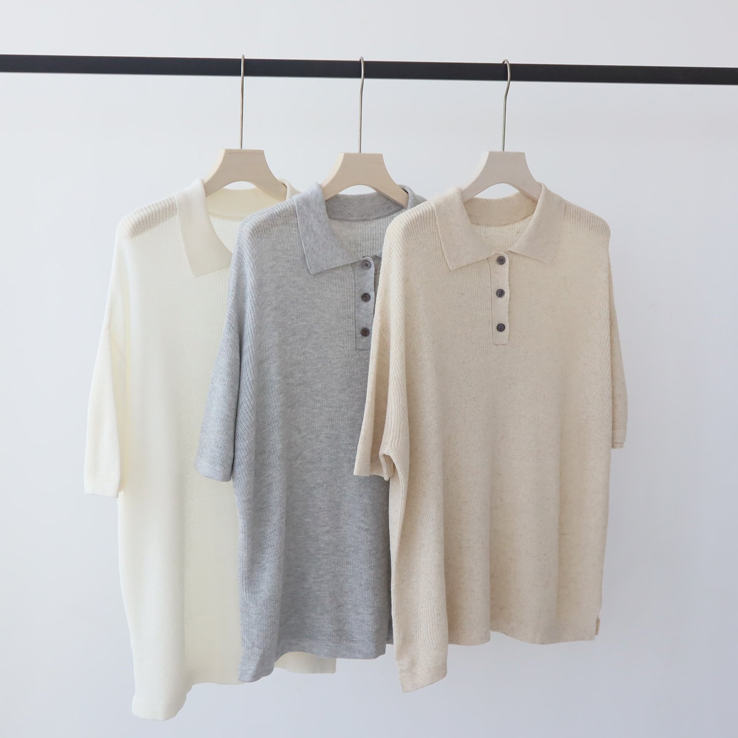1 Women's Tencel Linen Blend Knit Polo Shirt, Short Sleeve Elegant Collared Blouse, Summer Premium Casual Tee Tops New Arrival - Image 1