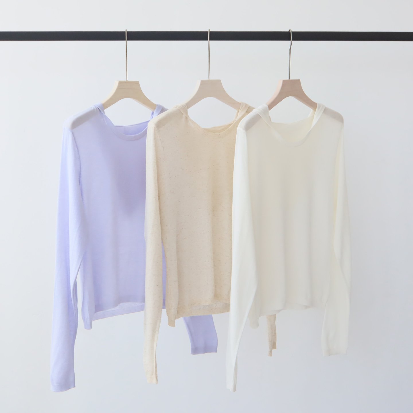 1 Women U-Neck Hooded Knit Pullover, Tencel Linen Lightweight Summer Sun Protection Top, Minimal Casual Blouse for Spring Summer – Image 1