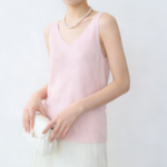 Women Solid V-Neck Sleeveless Knit Vest, Versatile Basic Tank Top, Office Commuter Layering Blouse for Summer New Arrival - Ảnh 6