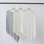 Summer New Arrival Women One Shoulder Neck Irregular Knit Top, Tencel Lyocell Cape Style Designer Blouse - 이미지 2