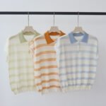 Premium Lyocell Tencel Polo Knit Tee | Slim Women Summer Top