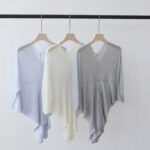 Women Loose Batwing Sleeve Mid-Length Knit Cardigan, Single Button Solid Summer Shrug, Lightweight Sun Protection Air Conditioning Cover Up - Image 2