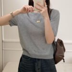 New Summer Crew Neck Knit T-shirt, All-over Star Rhinestone Slim Fit Casual Layering Top for Women - Image 3