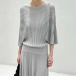 Lyocell Tencel Summer New Arrival Women's Crew Neck Batwing Sleeve Knit T-Shirt, Loose Slim Fit Designer Blouse – Image 3