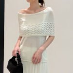 Summer Off-the-Shoulder Cutout Knit Pullover, Tencel Lyocell Short Sleeve Relaxed Top for Women - Image 4