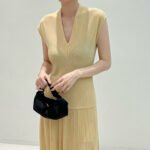 New Summer Minimalist V-Neck Knit T-shirt, Lyocell Tencel Slim Fit Layering Top for Women - Image 4
