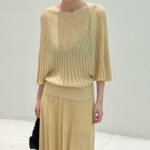 Lyocell Tencel Summer New Arrival Women's Crew Neck Batwing Sleeve Knit T-Shirt, Loose Slim Fit Designer Blouse – Image 4