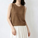 Women's Summer Tencel Linen Knit Vest, Slimming Old Money Style Versatile Crew Neck Sleeveless Camisole, Soft Casual Top - Image 4