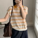 Premium Lyocell Tencel Polo Knit Tee | Slim Women Summer Top - Ảnh 4