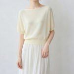 Women Minimal Elegant Off Shoulder Knit Pullover, Short Sleeve Loose Lightweight Tencel Summer New Blouse Top - Image 4