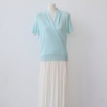 New Arrival Summer Ladies Stylish Design Knit Tee, Slimming V Neck Lyocell Tencel Short Sleeve - Image 5