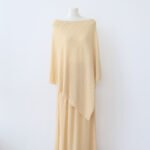 Summer New Arrival Women One Shoulder Neck Irregular Knit Top, Tencel Lyocell Cape Style Designer Blouse - 이미지 5
