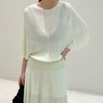 Lyocell Tencel Summer New Arrival Women's Crew Neck Batwing Sleeve Knit T-Shirt, Loose Slim Fit Designer Blouse – Image 5