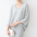 Women French Style Striped Crew Neck Linen Knit Pullover, Loose Lazy Fit Elegant Top for Spring Summer - Image 4