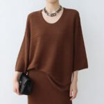 Women French Style Striped Crew Neck Linen Knit Pullover, Loose Lazy Fit Elegant Top for Spring Summer - Image 5